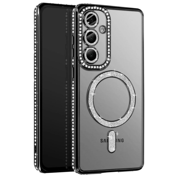 Samsung Galaxy A37 Kılıf Joke Seri Magsafe Özellikli Taşlı Simli Sili&hellip;