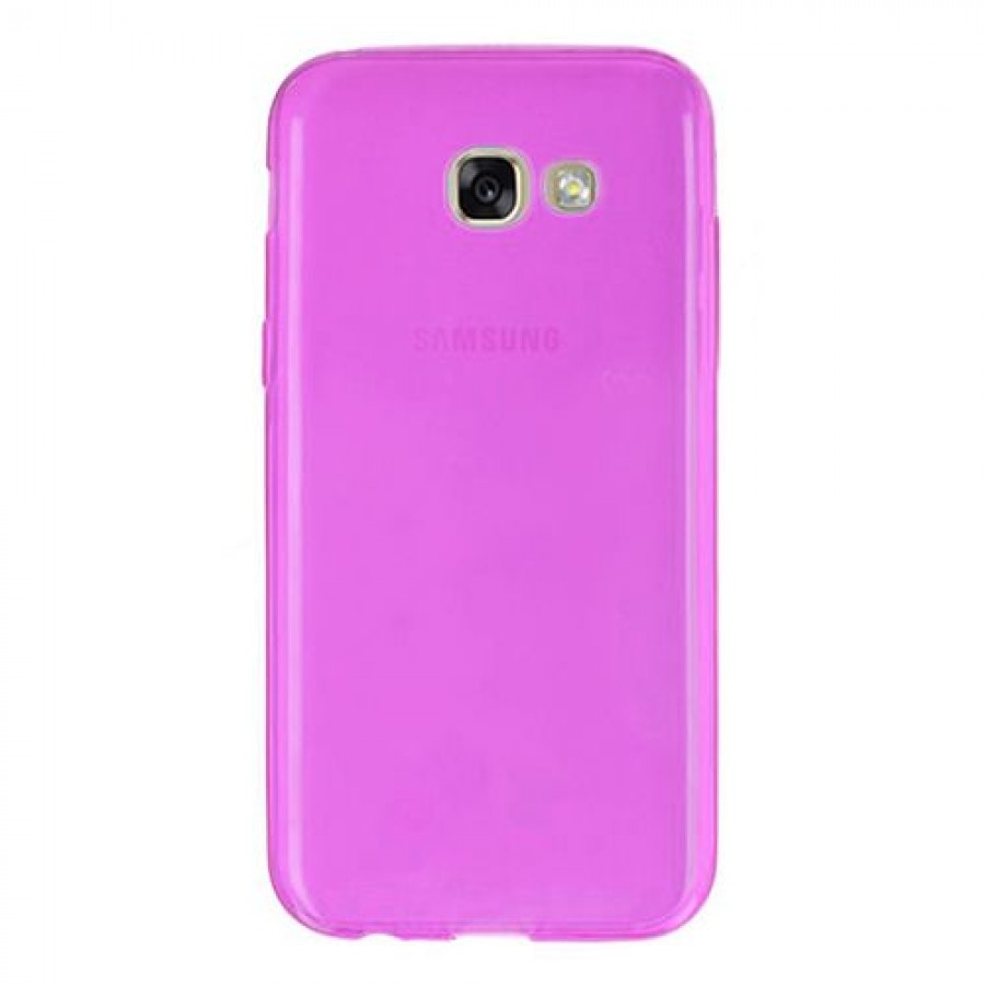 Samsung Galaxy A5 2017 (A520) Kılıf Soft Silikon Şeffaf-Pembe Arka Kapak