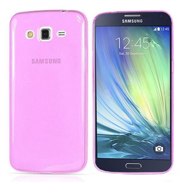 Samsung Galaxy A5 (A500) Kılıf Soft Silikon Şeffaf-Pembe Arka …