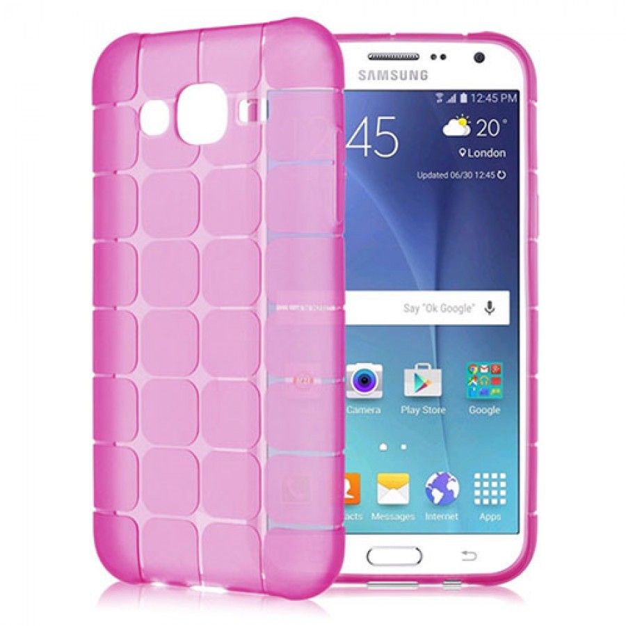 Samsung Galaxy A5 (A500) Plaid Silikon Arka Kapak Pembe