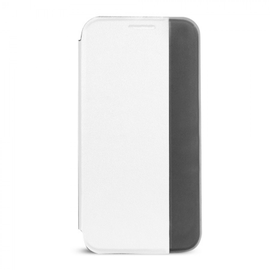 Samsung Galaxy A5 (A500) Yan Kapaklı Kenar Göstergeli Kılıf Beyaz