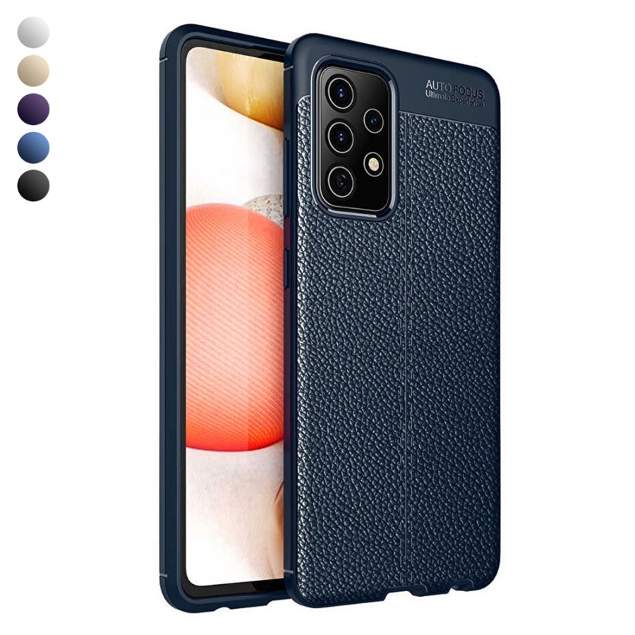 Samsung Galaxy A52 Kılıf Focus Deri Desen Silikon Kapak