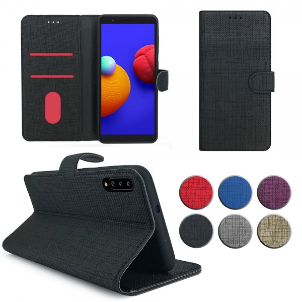 Samsung Galaxy A7 2018 (A750) Kılıf FitCase Fabric Kapaklı Cüzdanlı…