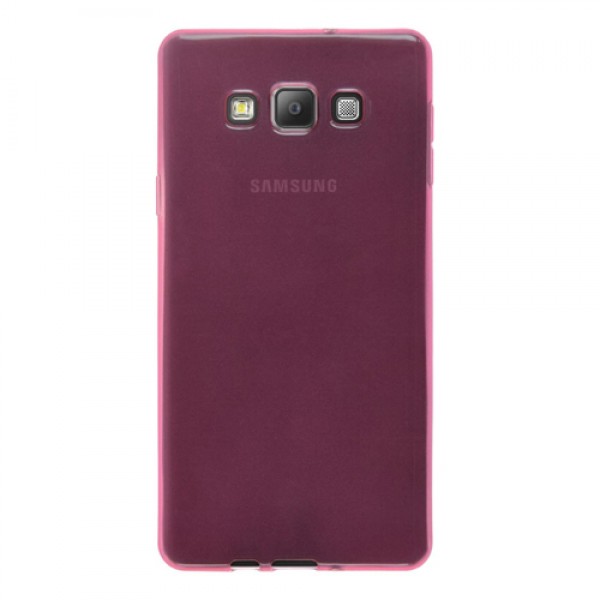 Samsung Galaxy A8 (A800) Kılıf Soft Silikon Şeffaf-Pembe Arka …