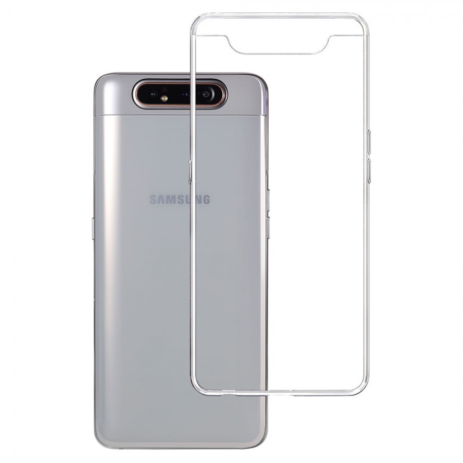 Samsung Galaxy A80 (A805) / A90 (A905) Kılıf FitCase Toz Koruma Tıpalı Şeffaf Arka Kapak