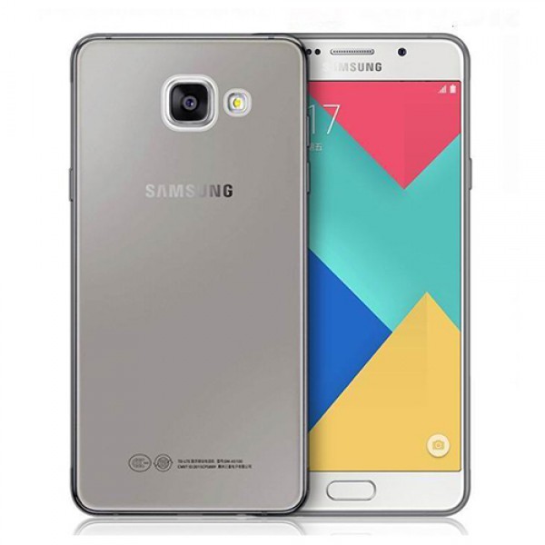 Samsung Galaxy A9 (A9000) Kılıf Soft Silikon Şeffaf-Siyah Arka Kapa…