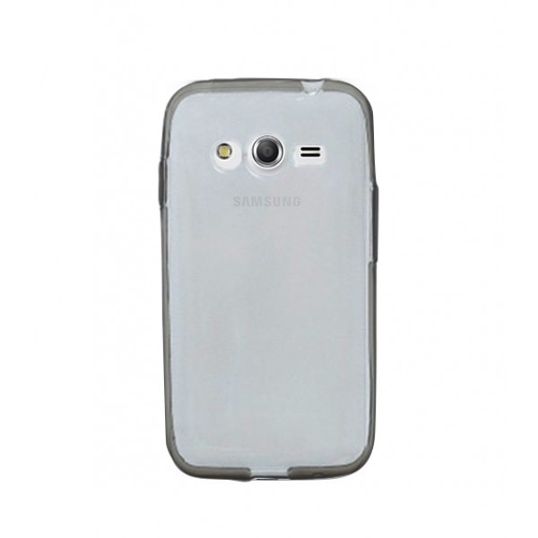 Samsung Galaxy Ace 4 (G313) Kılıf Soft Silikon Şeffaf-Siyah Ar…