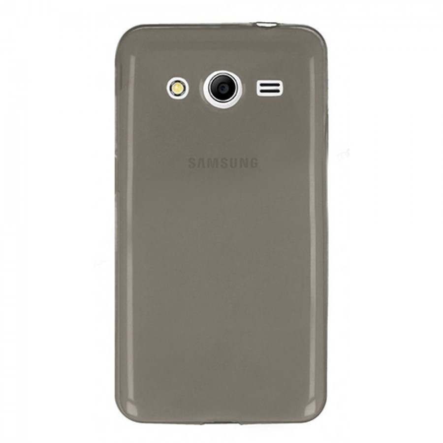 Samsung Galaxy Core 2 (G355) Kılıf Soft Silikon Şeffaf-Siyah Arka Kapak