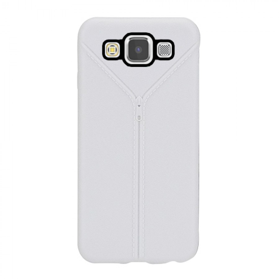 Samsung Galaxy E5 (E500) Zipper Serisi TPU Kapak Beyaz