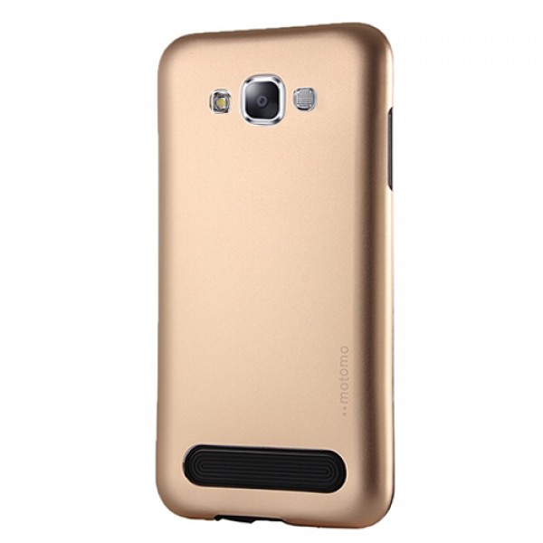 Samsung Galaxy E7 New Motomo Metal TPU Arka Kapak Gold…