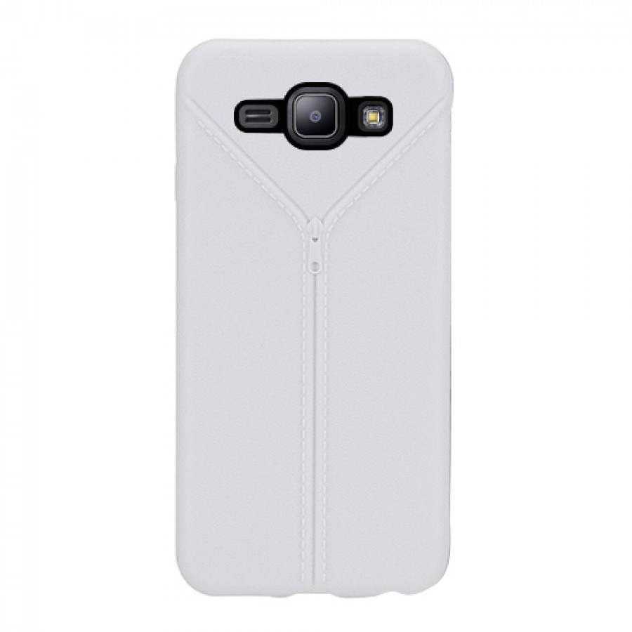 Samsung Galaxy J1 (J100) Zipper Serisi TPU Kapak Beyaz