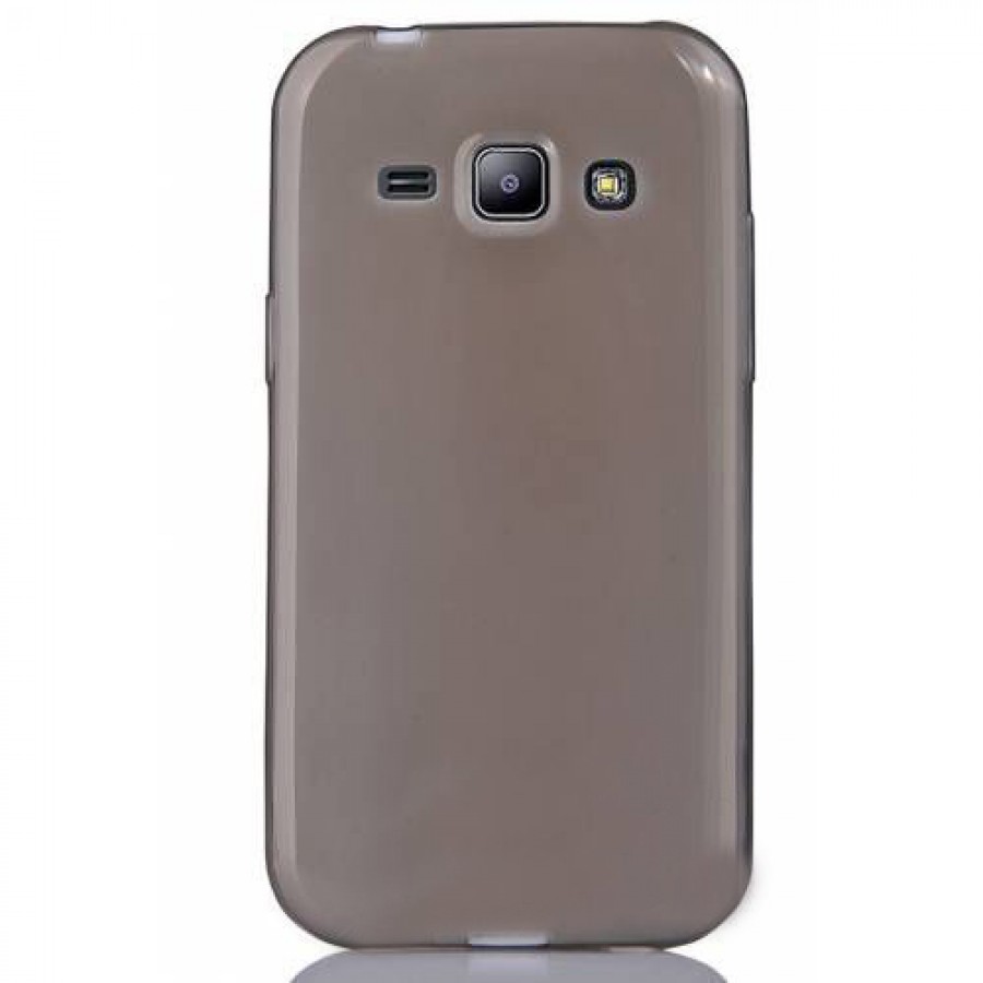 Samsung Galaxy J2 (J200) Kılıf Soft Silikon Şeffaf-Siyah Arka Kapak