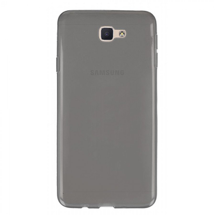 Samsung Galaxy J7 Prime / 2 (G610-G611) Kılıf Soft Silikon Şeffaf-Siyah Arka Kapak