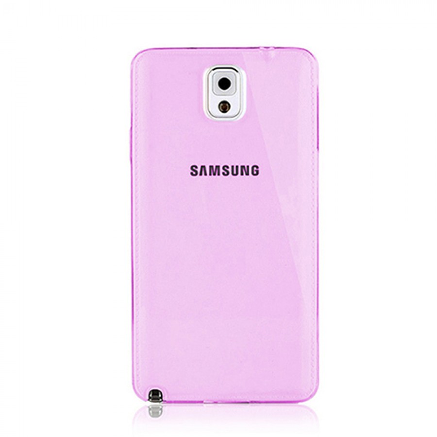 Samsung Galaxy Note 4 (N910) Kılıf Soft Silikon Şeffaf-Pembe Arka Kapak