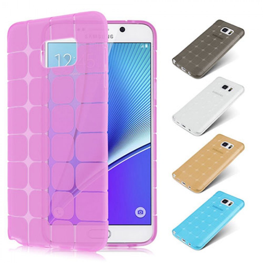 Samsung Galaxy Note 5 N920 Plaid Silikon Arka Kapak Pembe