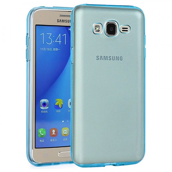 Samsung Galaxy On5 (G5520) Kılıf Soft Silikon Şeffaf-Mavi Arka Kapa…