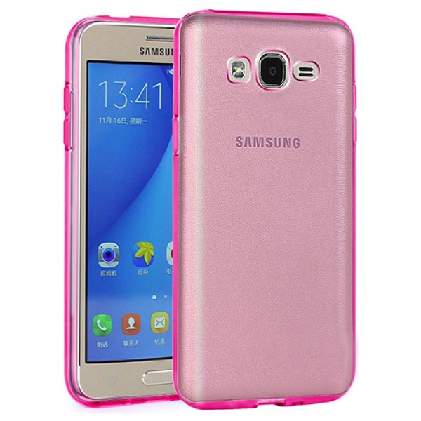 Samsung Galaxy On5 (G5520) Kılıf Soft Silikon Şeffaf-Pembe Arka Kapak…