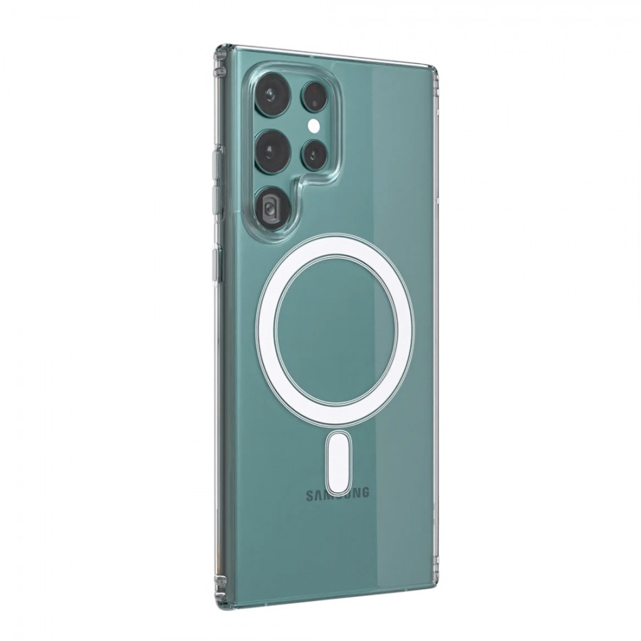 Samsung Galaxy S22 Ultra Kılıf Magsafe Özellikli Şeffaf Silikon Kapak Samsung Galaxy S22 Ultra Kılıf Magsafe Özellikli Şeffaf Silikon Kapak