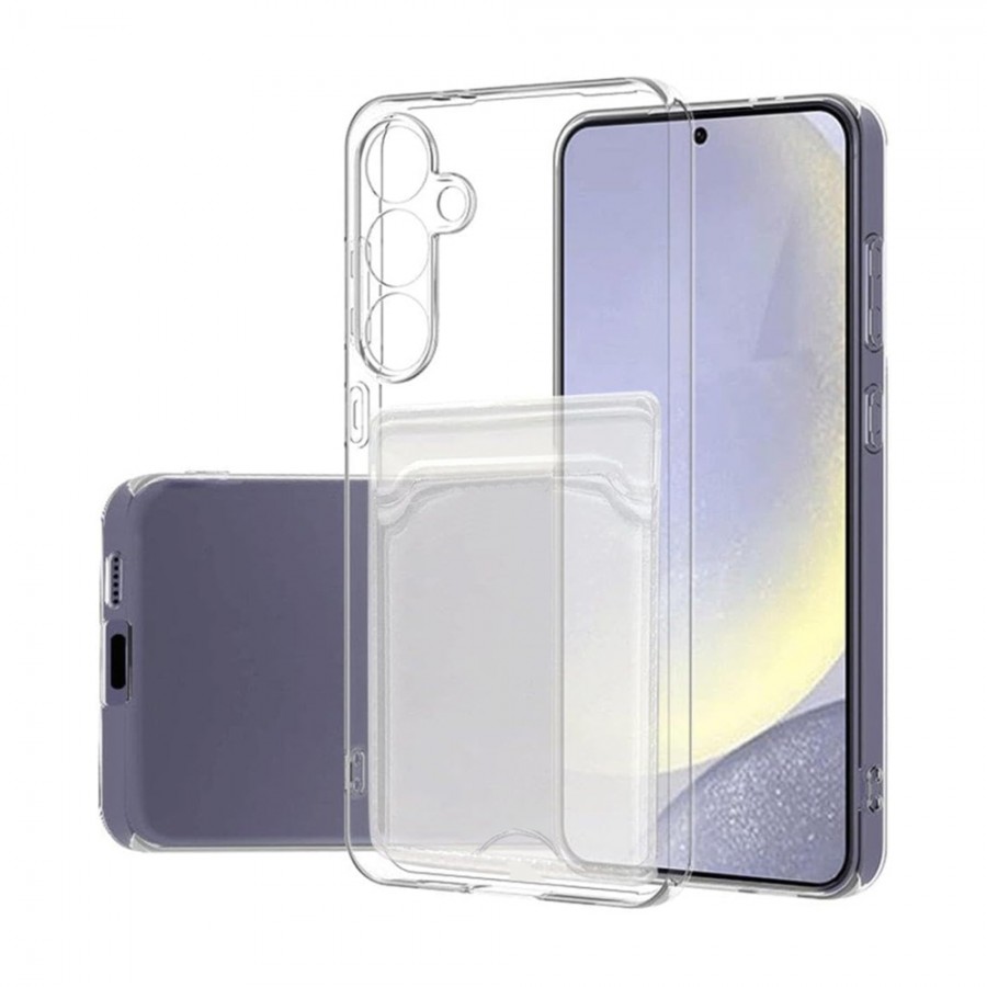 Samsung Galaxy S24 FE Kılıf Cardy Şeffaf Kartlık Cepli Kapak