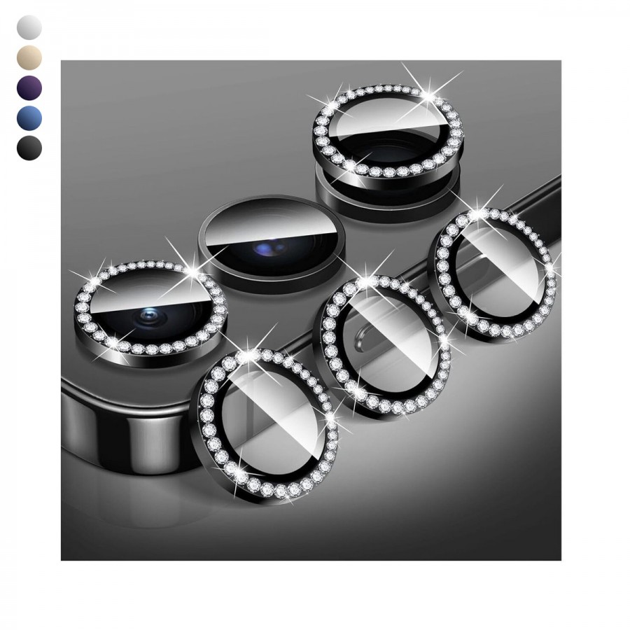 Samsung Galaxy S24 FE Taşlı Metal Kamera Lens Koruyucu Set
