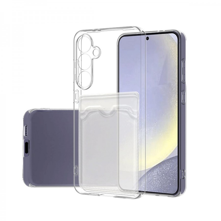 Samsung Galaxy S24 Kılıf Cardy Şeffaf Kartlık Cepli Kapak