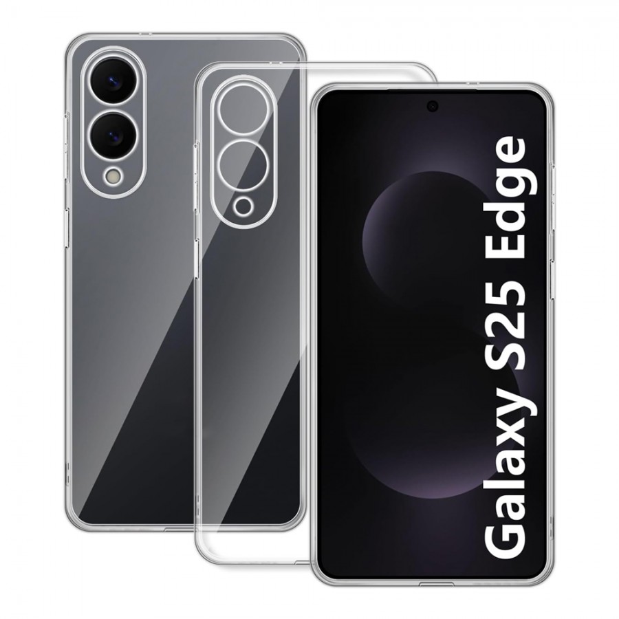 Samsung Galaxy S25 Edge Kılıf Kamera Korumalı Silikon Şeffaf Kapak