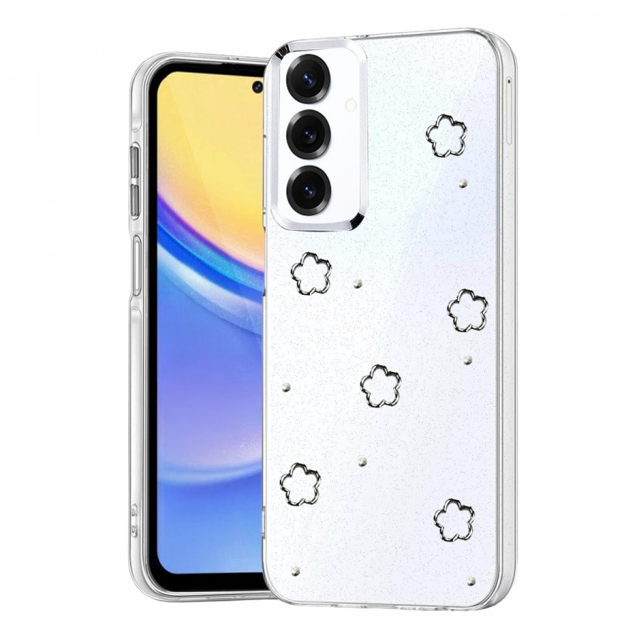 Samsung Galaxy S25 FE Kılıf Fiyonk Desenli Şeffaf Kapak