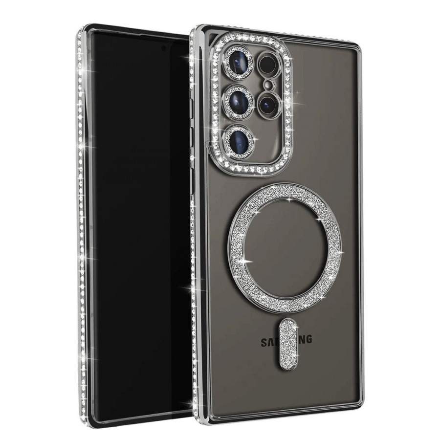 Samsung Galaxy S25 Ultra Kılıf Joke Seri Magsafe Özellikli Taşlı Simli Silikon Kapak Samsung Galaxy S25 Ultra Kılıf Joke Seri Magsafe Özellikli Taşlı Simli Silikon Kapak