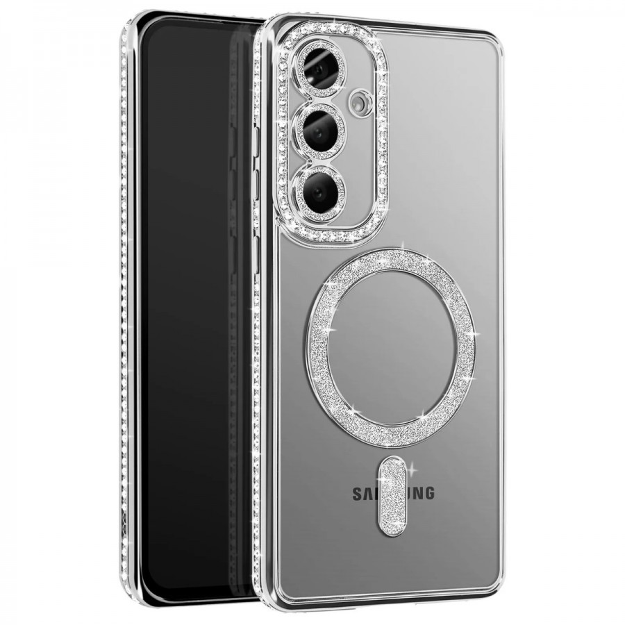 Samsung Galaxy S26 Kılıf Joke Seri Magsafe Özellikli Taşlı Simli Silikon Kapak Samsung Galaxy S26 Kılıf Joke Seri Magsafe Özellikli Taşlı Simli Silikon Kapak