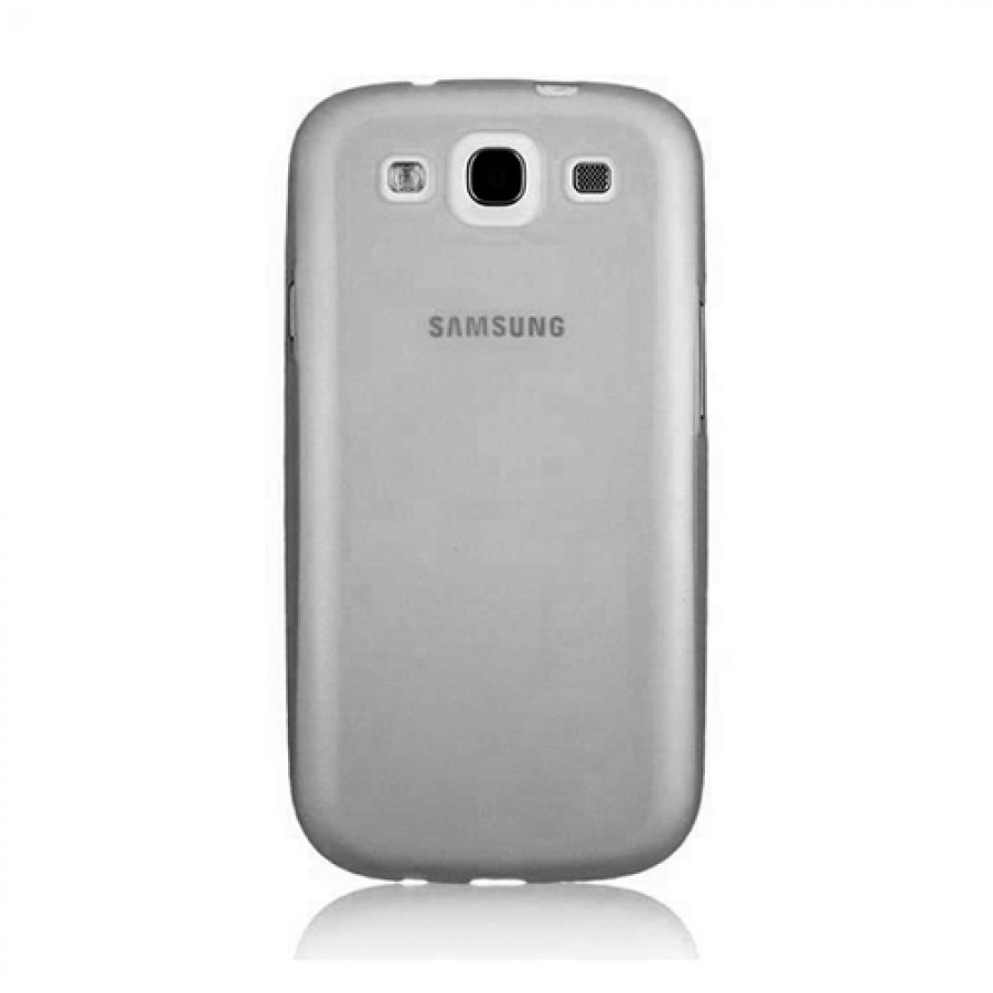 Samsung Galaxy S3 (I9300) Kılıf Soft Silikon Şeffaf-Siyah Arka Kapak