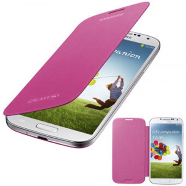 Samsung Galaxy S4 (I9500) Orjinal Flip Cover Kılıf Pembe…