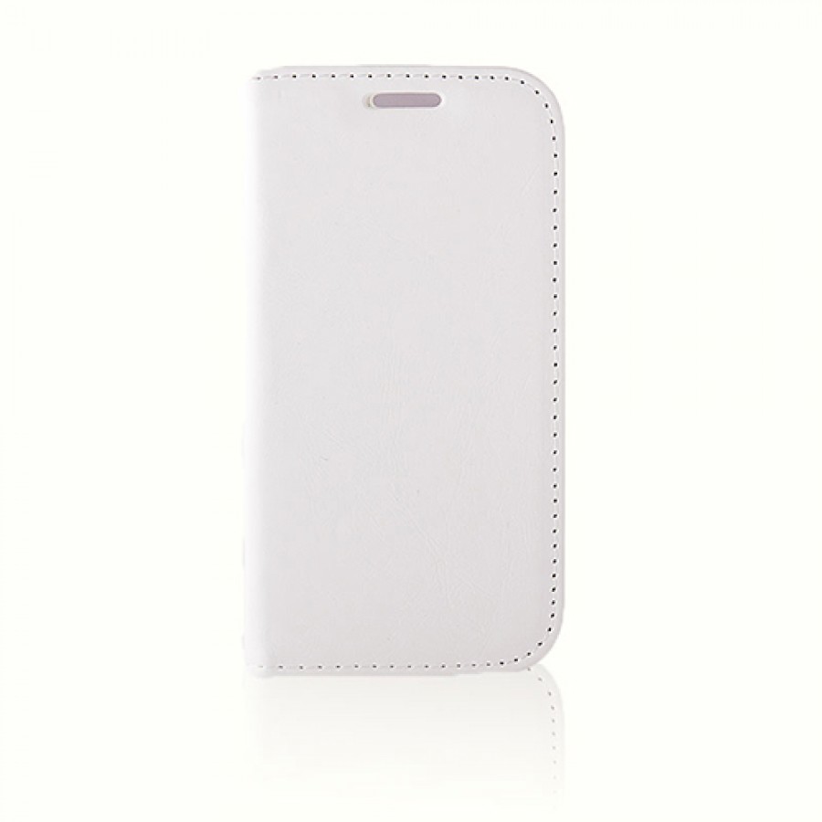 Samsung Galaxy S4 Mini (I9190) Dikişli ve Gizli Mıknatıslı Tiger Kılıf Beyaz