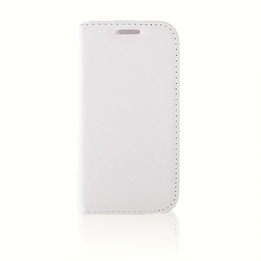 Samsung Galaxy S4 Mini (I9190) Dikişli ve Gizli Mıknatıslı Tiger Kılıf Beyaz