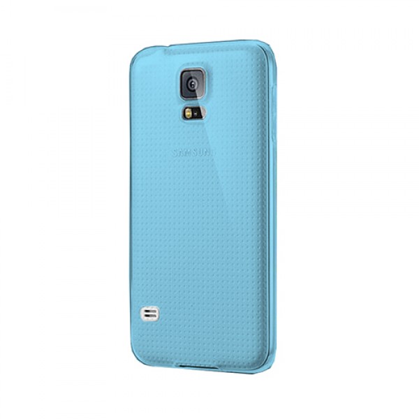 Samsung Galaxy S5 (G900) Kılıf Soft Silikon Şeffaf-Mavi Arka Kapak…