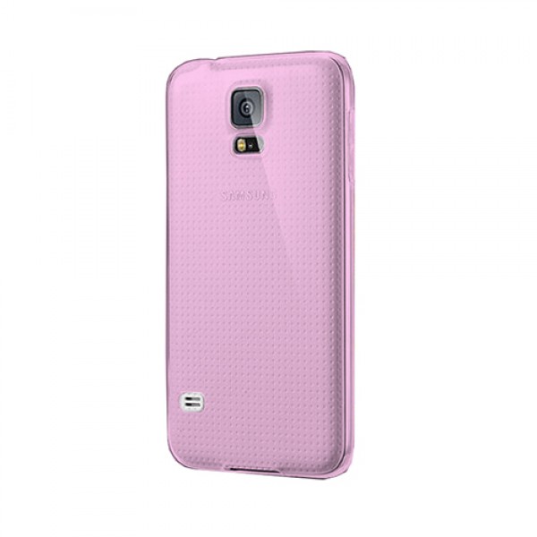 Samsung Galaxy S5 (G900) Kılıf Soft Silikon Şeffaf-Pembe Arka Kapak…