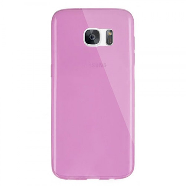 Samsung Galaxy S7 EDGE Kılıf Soft Silikon Şeffaf-Pembe Arka Kapak…