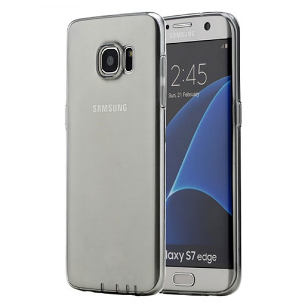 Samsung Galaxy S7 EDGE Kılıf Soft Silikon Şeffaf-Siyah Arka Kapak…