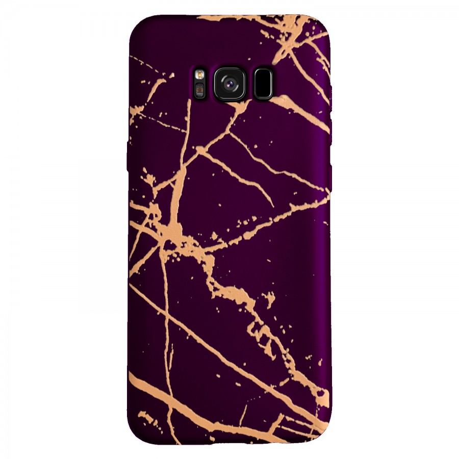 Samsung Galaxy S8 (G950) Fırça Desen Silikon Arka Kapak Mor