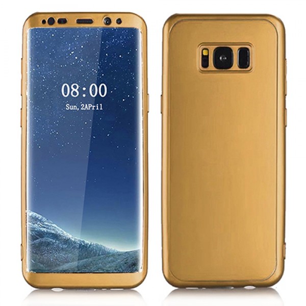 Samsung Galaxy S8 Plus 360 Derece Slim Premium Silikon Kılıf Gold…