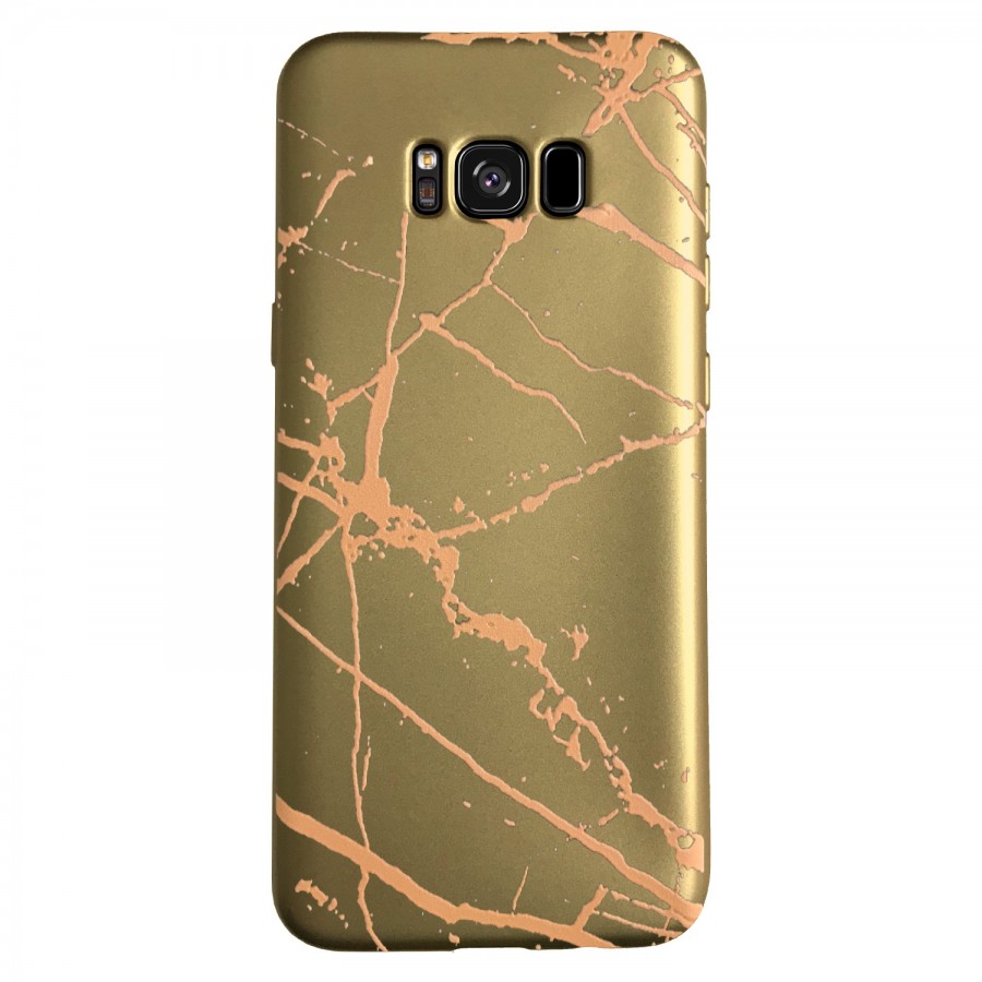 Samsung Galaxy S8 Plus (G955) Fırça Desen Silikon Arka Kapak Gold