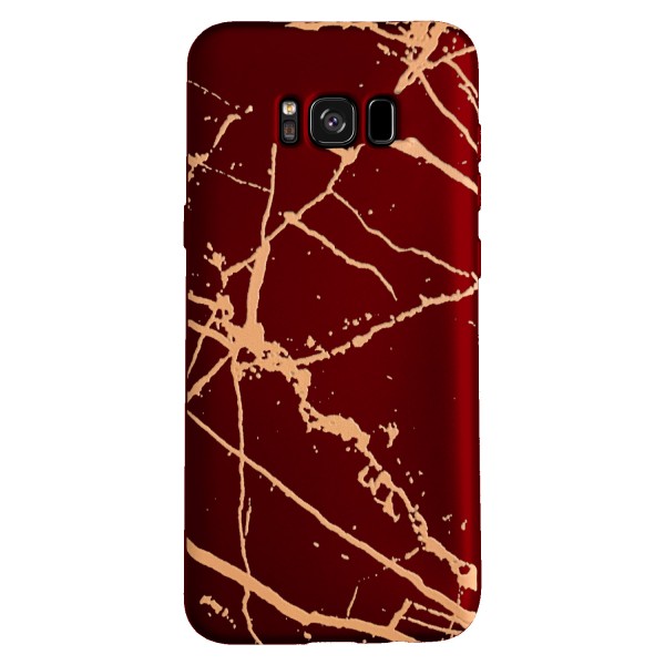 Samsung Galaxy S8 Plus (G955) Fırça Desen Silikon Arka Kapak Kırmı…