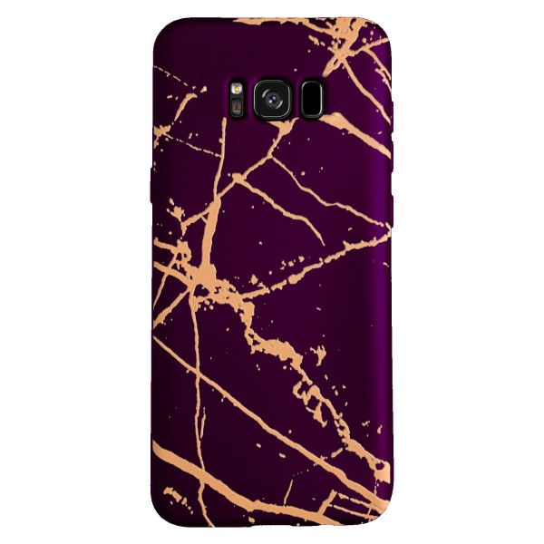 Samsung Galaxy S8 Plus (G955) Fırça Desen Silikon Arka Kapak Mor…