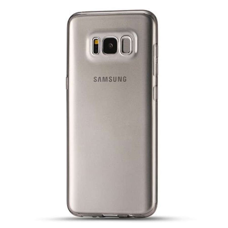 Samsung Galaxy S8 Plus Kılıf Soft Silikon Şeffaf-Siyah Arka Kapak