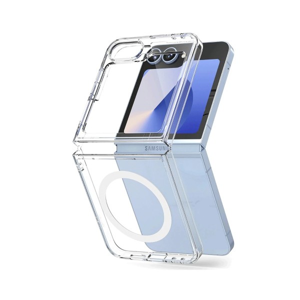 Samsung Galaxy Z Flip7 Kılıf Magsafe Özellikli Şeffaf Silikon Kapa…
