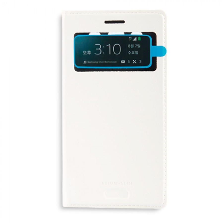 Samsung I9300 S3 Dikişli Cüzdanlı Kılıf ARIUM SKIN Beyaz