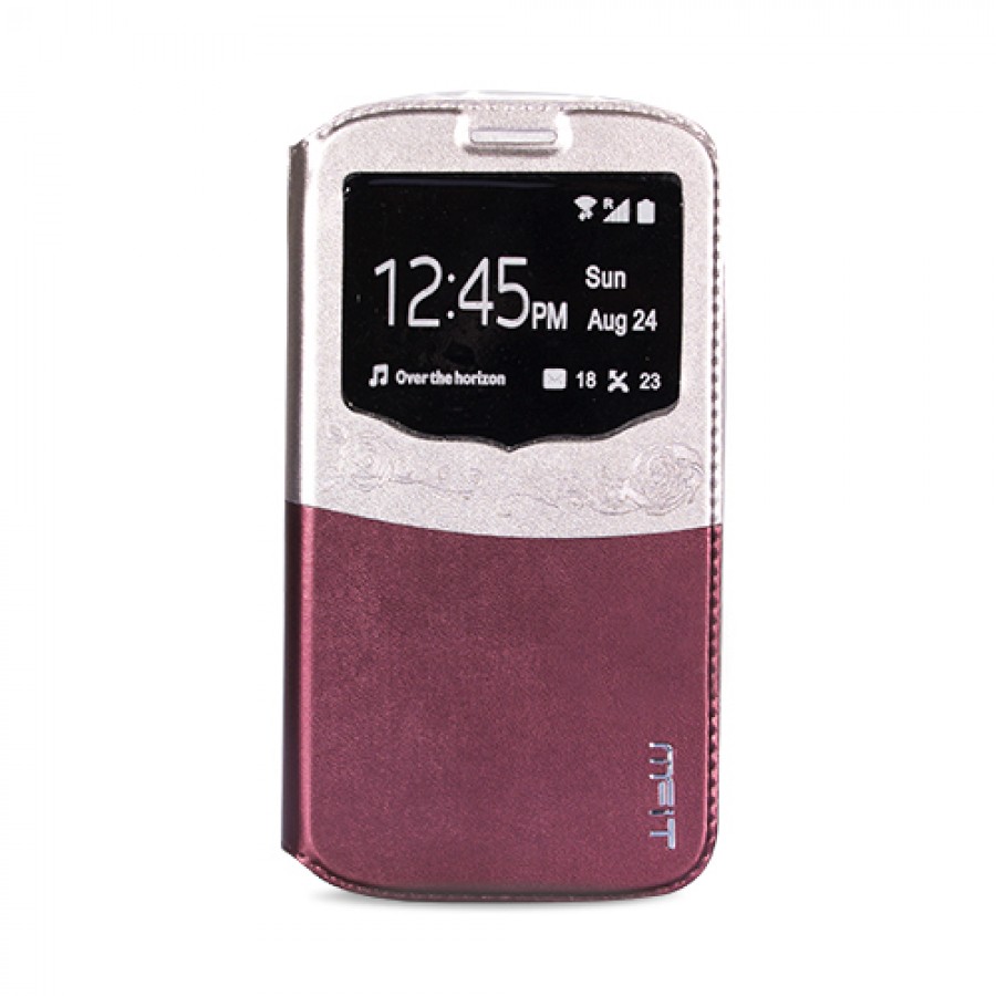 Samsung I9500 S4 MFIT Standlı Kılıf Bordo