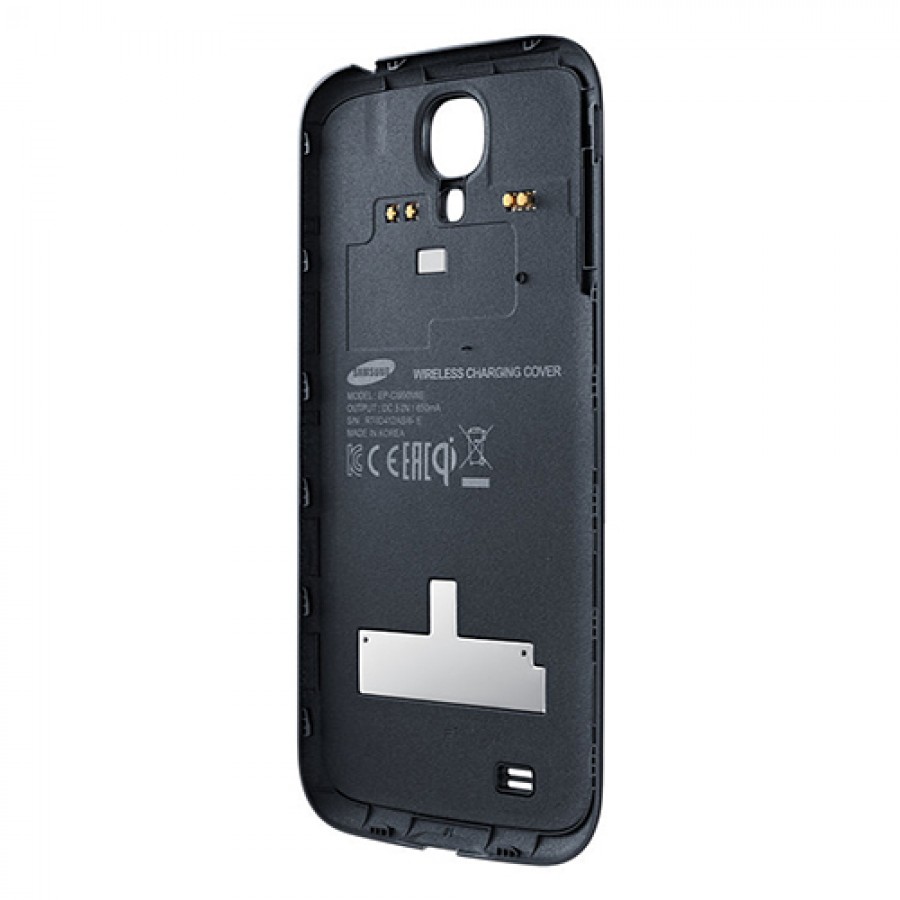 Samsung S4 I9500 Kablosuz Şarj Desteği Arka Kapak Orjinal EP-CI950IBEGWW Siyah
