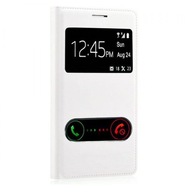 Samsung S5 G900 Dikişli Yan Kapaklı TPU Kılıf Beyaz…