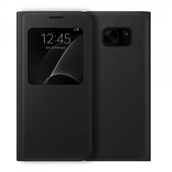 Samsung S7 Yan Kapaklı Flip Wallet Kılıf Siyah…