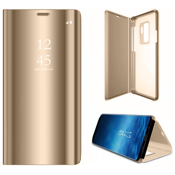 Samsung S9 (G960) Clear View Flip Cover Standlı Kılıf Gold…